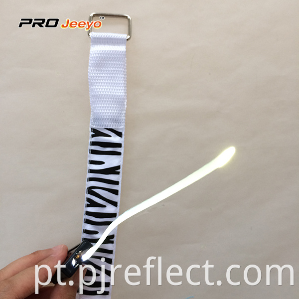Reflective Led Light White Zebra Print Armband Wb Mbw001